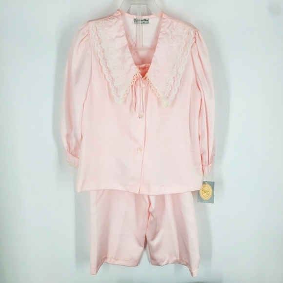 Christian Dior Vintage 100% Polyester Youth Pajama Set Size 6 Pink NWT - Picture 1 of 9